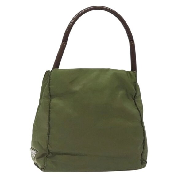 PRADA Shoulder Bag Nylon Khaki Auth bs27652 - Picture 1 of 15